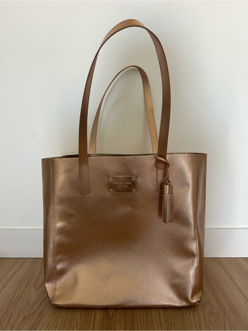 Michael Kors Metallic Bronze Shopper Tote